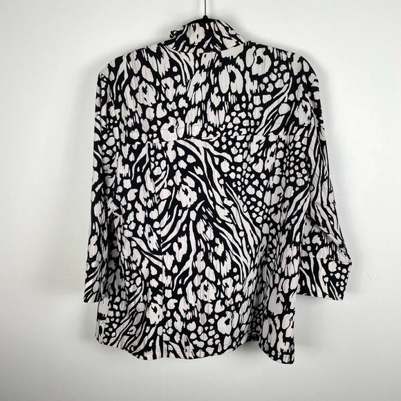 Zenergy Chicos Lightweight Jacket Women Sz 2 Large Full Zip 3/4 Sleeves Pockets - Picture 3 of 9